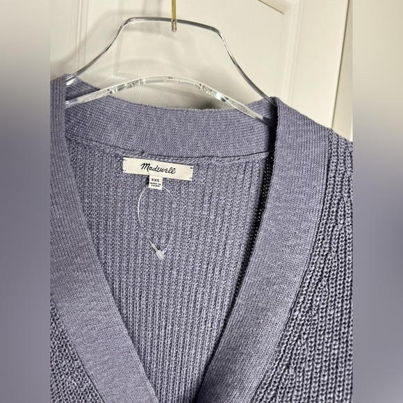 NWOT Madewell Purple Button Front Knit Oversized Cardigan Sweater Sz XXS - Picture 9 of 10
